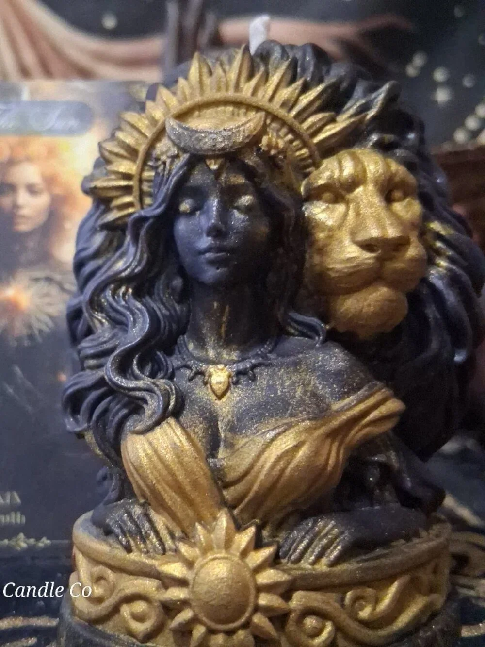 Sekhmet — Goddess of Ra Luxury Ritual Candle | Hand-Sculpted Lioness Warrior | D